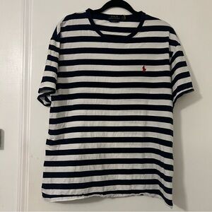 Polo by Ralph Lauren Navy and White Striped Short Sleeve Tee size L (R140)
